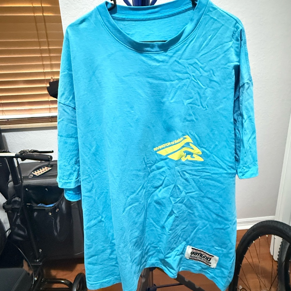 RIVINGTON Blue Graphic T-Shirt with Yellow Logo
